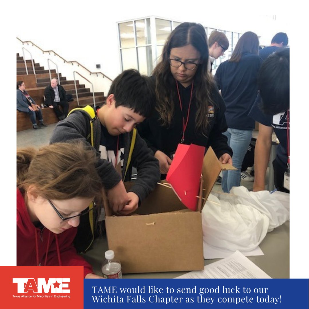 TAMESTEM's tweet photo. Today, our Wichita Falls Chapter will be competing in our final Divisional Competition. Join us in wishing them luck as they take on this year’s challenge! Thanks to our Chair Marcie Willford, our host @WFISD_CED, and our Advocate Partner @howmetaerospace.
.
#STEM4ALL #TexasSTEM https://t.co/VVD6P3ppBW