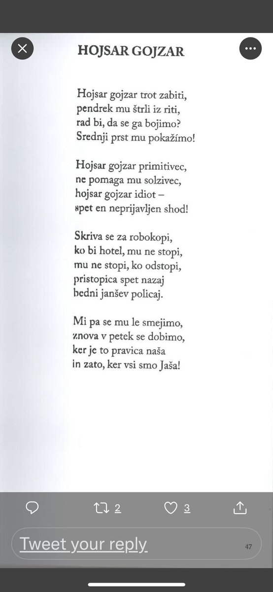 aleshojs's tweet photo. Za tole @nmusar pravi,da je umetniška svoboda in ne primitivizem. Jaz se pa  baje grdo izražam. Srečno v Putinovi dači. https://t.co/T0p63kpuRB