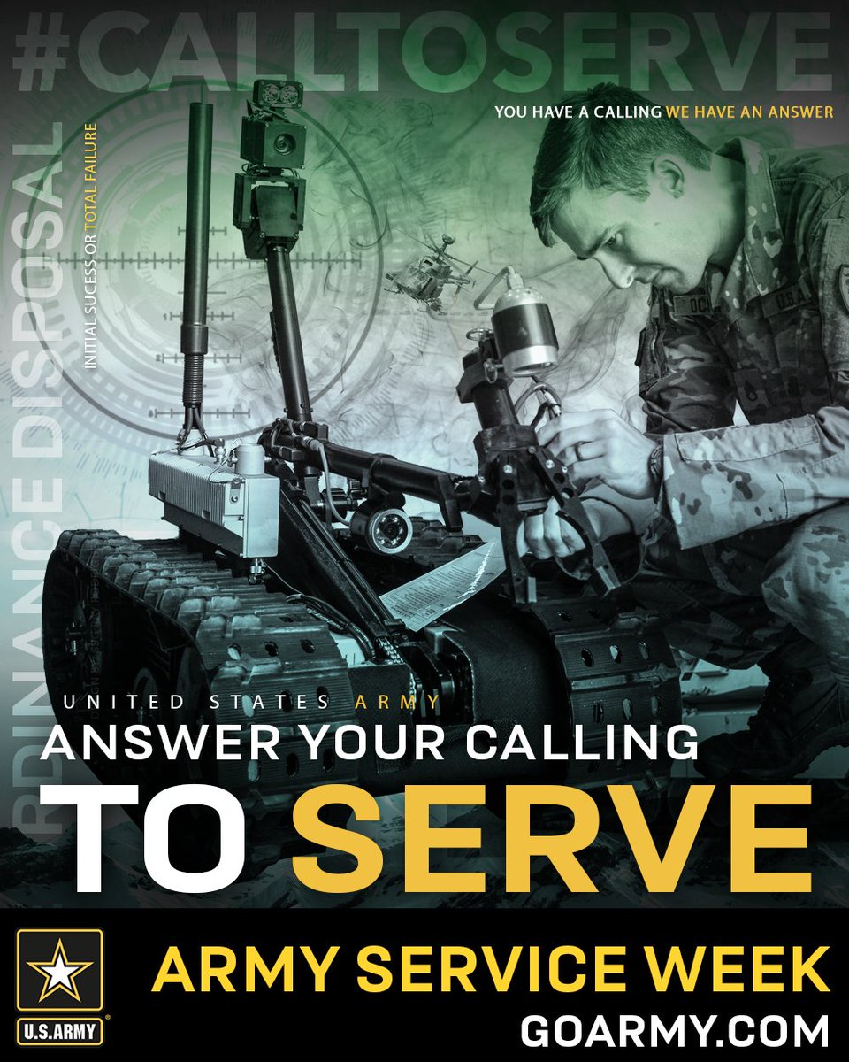 For more information 👉 go.usa.gov/xu9Nf 👈

#goarmy #EOD #ArmyServiceWeek