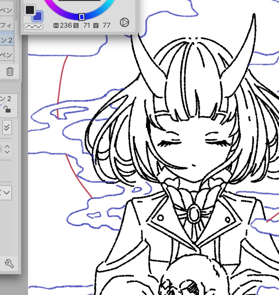 すでにギャラリーがいっぱいになる気はしてるけど、ふと絵が浮かんだので唐突に新作描いてる 