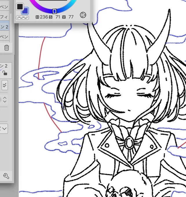 すでにギャラリーがいっぱいになる気はしてるけど、ふと絵が浮かんだので唐突に新作描いてる 