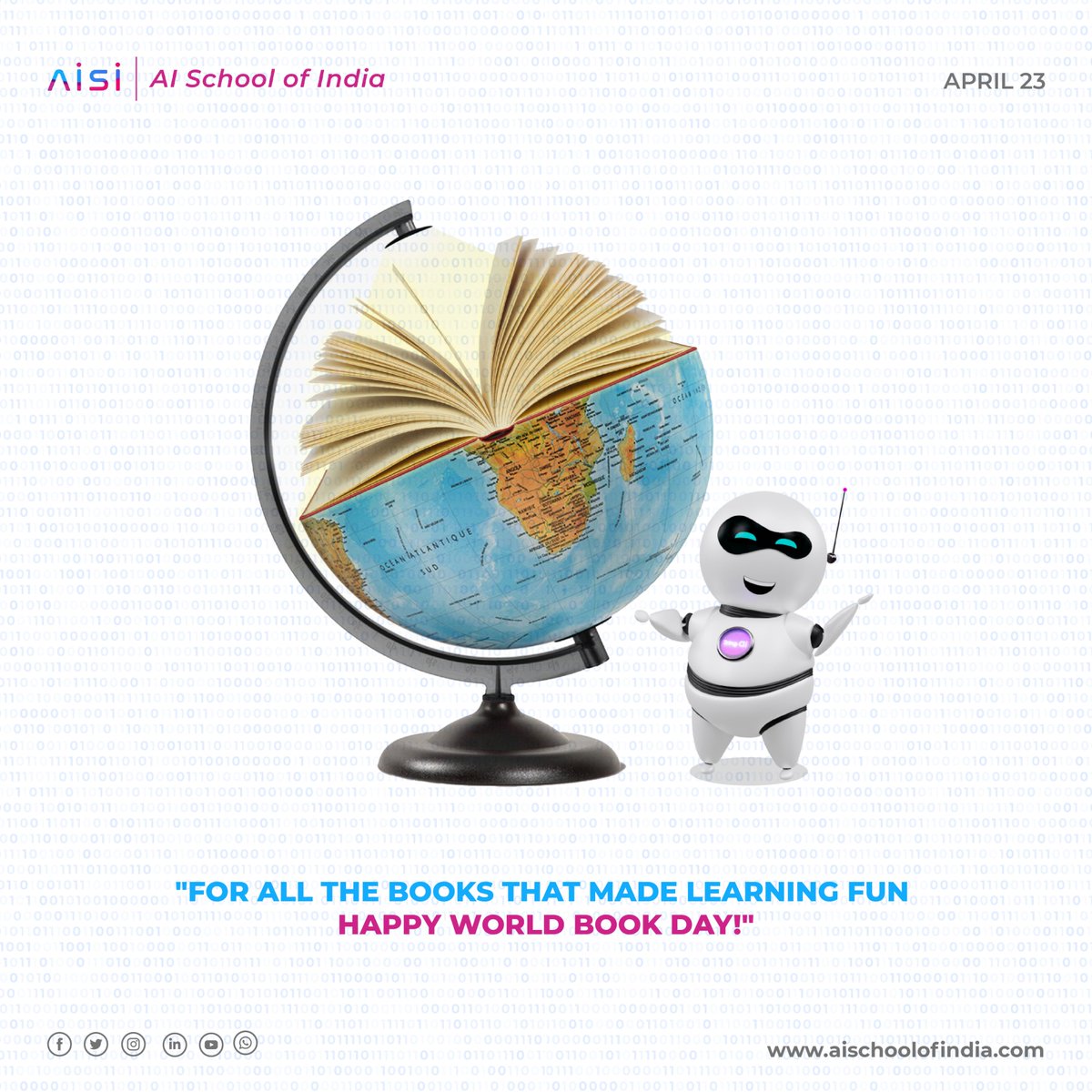 AIschoolofIndia's tweet photo. Books have been the cornerstone of education for years. Let's celebrate them today. Happy World Book Day!

#aischoolofindia #WorldBookDay #books #education #advanceeducation #kidsof2022 #KidsTechWorld #kidsactivities   #kidslearning  #bookreading #booksforkids #funlearning https://t.co/l3P9pNXR9y