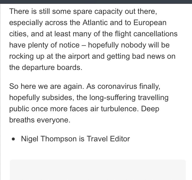jlo_said's tweet photo. An entire industry shut down for 2 yrs, given weeks to restart, little govt support, staff shortages, high Covid rates and then summer travel chaos hype headlines 👇@TravelEdNigel opinion piece is well balanced. Travel will improve. Book through a travel agent for piece of mind. https://t.co/ZUJL30n8Nm