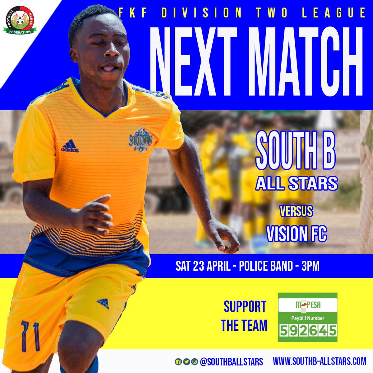 SouthBAllStars's tweet photo. ❗️ ＭＡＴＣＨ  ＤＡＹ ❗️

🆚 | Vision
🏟 | Police Band
⏰ | 3:00 PM

#WeAreSouthBAllStars  #PrideOfSouthB https://t.co/62wdvh6B9W