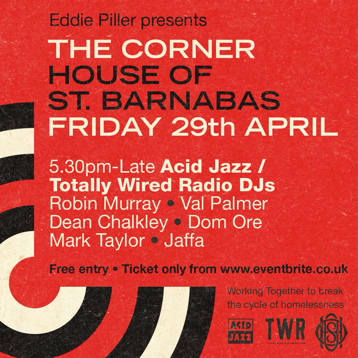 THE CORNER : Friday 29th April : Soul, R&B, Jazz & more, we’ve got guest DJ’s Val Palmer & Robin Murray joinin’ us + the resident‘Corner’ collective Dom Ore, Jaffa , Mark Taylor & me.. eventbrite.co.uk/e/acid-jazz-ho…