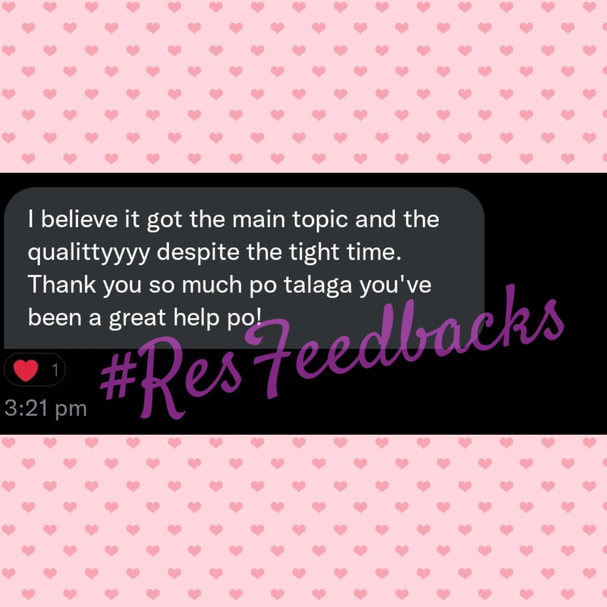 commsbyres's tweet photo. Ang cravings po natin ngayon ay feedbacks. Thank you so much po, clients!

Pa-commission na po kayo! Write-ups are my forte. Just send me a DM po! 🤍✨

#ResFeedbacks https://t.co/qvvKIOnx11
