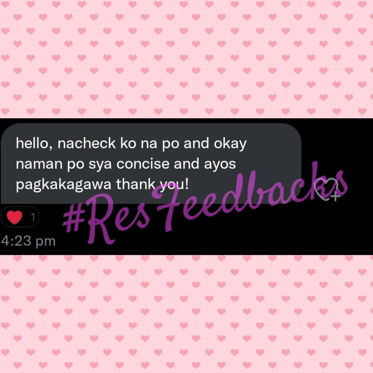 commsbyres's tweet photo. Ang cravings po natin ngayon ay feedbacks. Thank you so much po, clients!

Pa-commission na po kayo! Write-ups are my forte. Just send me a DM po! 🤍✨

#ResFeedbacks https://t.co/qvvKIOnx11