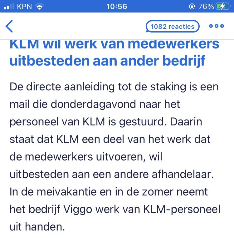 #wildestaking #schiphol Dat krijg je met actie van <a href="/KLM/">KLM</a> om vlak voor de meivakantie aan te kondigen dat je werk gaat uit besteden. Zeldzaam klungelige timing als het klopt. Dat ga je toch eerst met de OR en vakbonden bespreken.