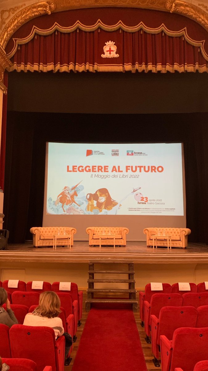 Manca pochissimo all'inizio di #LeggerealFuturo evento inaugurale de <a href="/maggiodeilibri/">Il Maggio dei Libri</a> al #TeatroGiacosa di #Ivrea! Per seguire l'#evento in diretta #streaming:
➡️bit.ly/3EteRf6

<a href="/Centro_libro/">Centro per il libro e la lettura</a> <a href="/MiC_Italia/">Ministero della Cultura</a> 
#Ivrea2022 #capitaleitalianadellibro2022 
#CIDL #CIDL2022