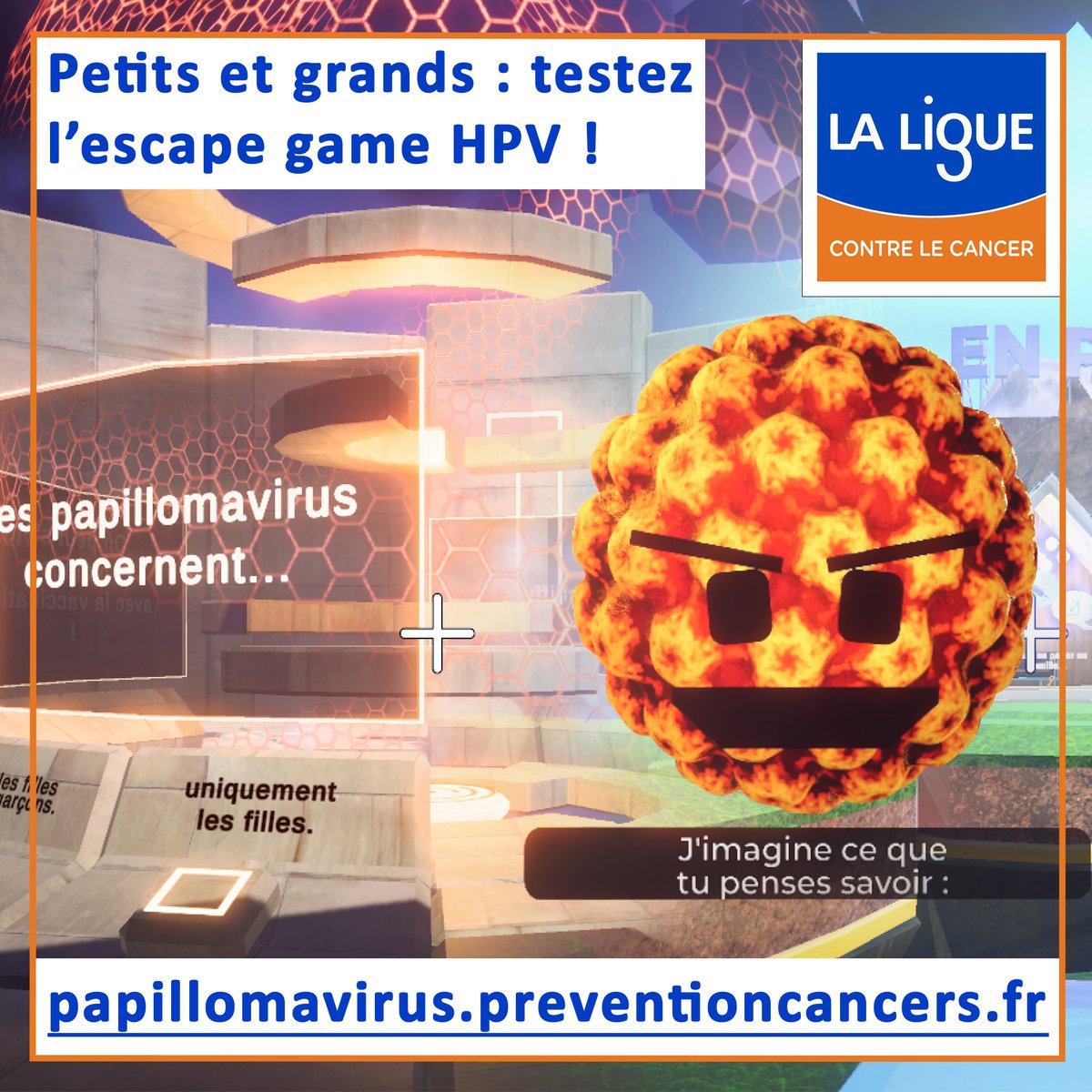 [#SEV2022]🔦Papillomavirus, l'Escape Game virtuel en libre accès pour tous !

📱💻11-14 ans, 15-19 ans, parents : la Ligue vous invite à une aventure immersive pour comprendre les virus #HPV, les risques, les modes de transmission &amp; moyens de protection ➡️ papillomavirus.preventioncancers.fr