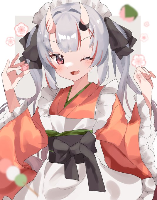 手描き イラスト オリジナル 姫 メイド □オリジナル手描きイラスト/メイド/猫耳/A4□（オリジナル