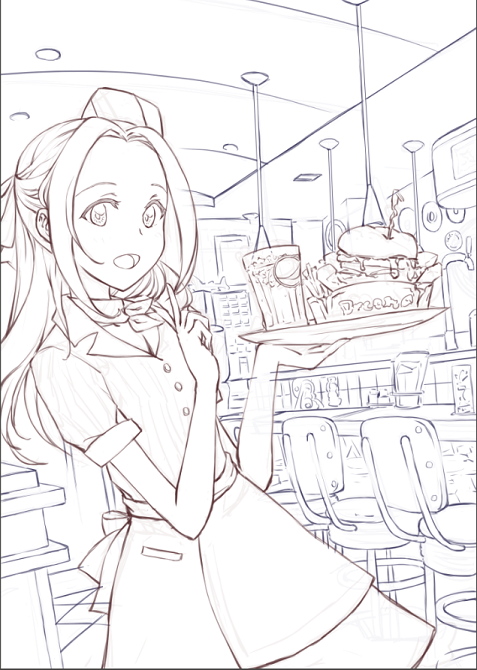 ノエル・ザ・ダイナ-wip2
絵の描き方全部忘れてる 