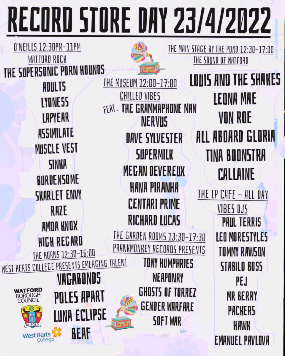 Get to watford today for Record Store Day 2022!

We’ll be on shortly after 4pm 🔥

#Live #Music #ReviveLive