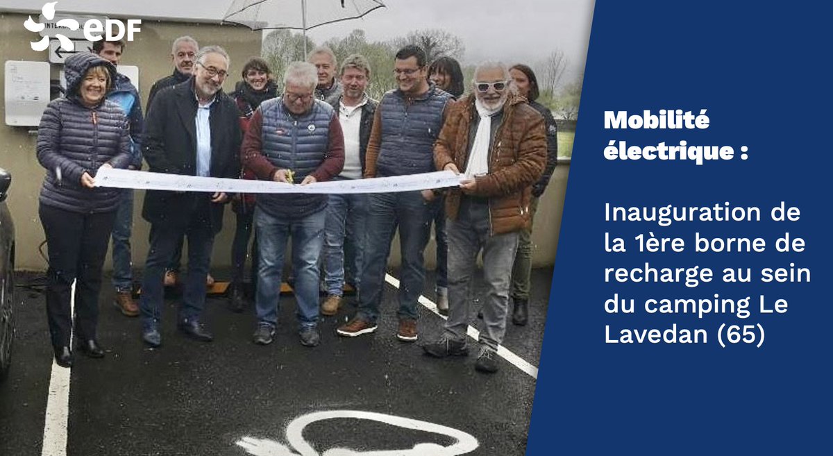 StphaneCASSAGN1's tweet photo. 📅 19 avril : la @FNHPA_Officiel des #HautesPyrénées s'engage dans la #MobilitéElectrique 🚗 et inaugure la 1ère borne de recharge au sein du camping Le Lavedan. Ravis de les accompagner dans ce nouveau mode de transport! @EDF_Entreprises @Izivia @EDF_Occitanie https://t.co/jWvxffe3Vo