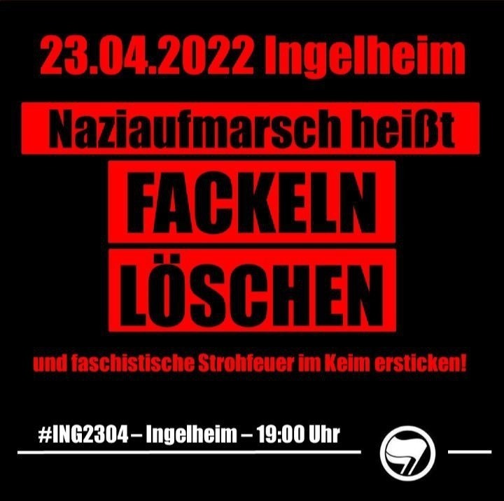 klimaaantifa's tweet photo. Nochmal die wichtigsten Infos für #ING2304 #Ingelheim, inklusive Demokarte!

- Ab 18:00 Veranstaltungen im Innestadtbereich
- EA: 015165171539
- Zuganreise MZ HBF Treffpunkt: 17:15
- Bingen Zugabfahrt ab 17:29/18:29 (Stadt)

Folgt @InfotickerW !!!

#Rheinhessen
#Nazifrei
#Antifa https://t.co/ITAyZm4H9S