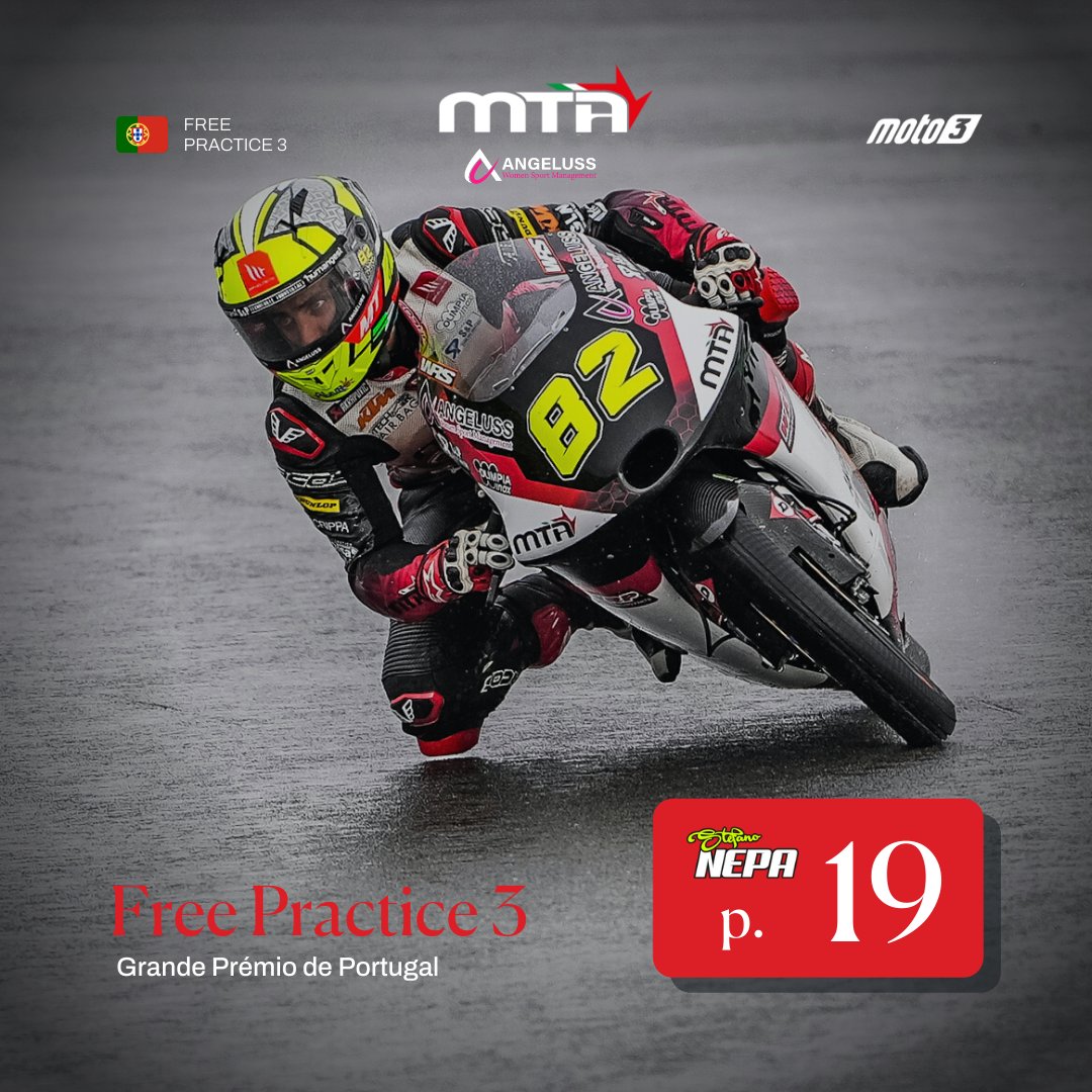 ✅ Come to an end even the #FP3 at @autodromodoalgarve!

These are the results 👉🏻
@ivanortola48 catches 🅿️1️⃣3️⃣
⏱ 2'05.209 (+1.343)
<a href="/stefanonepa82/">Stefano Nepa</a> takes 🅿️1️⃣9️⃣ ⏱ 2'06.143 (+2.277)

<a href="/aletonumoto3/">Alessandro Tonucci</a>
@motogp