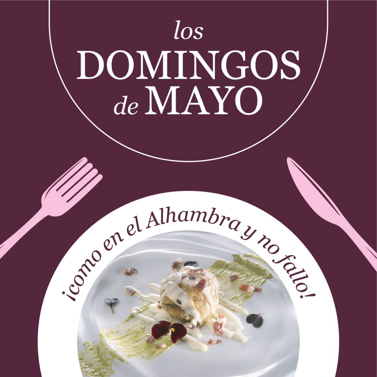 Una vez más y como viene siendo tradición, abrimos sólo los domigos de mayo para comer y disfrutar con tu gente. DOMINGOS 1, 8, 15, 23, y 29 de MAYO. ¡¡Como en el Alhambra y no fallo!!❤️
Reserva aquí  restaurantealhambra.es/reservas-y-con…