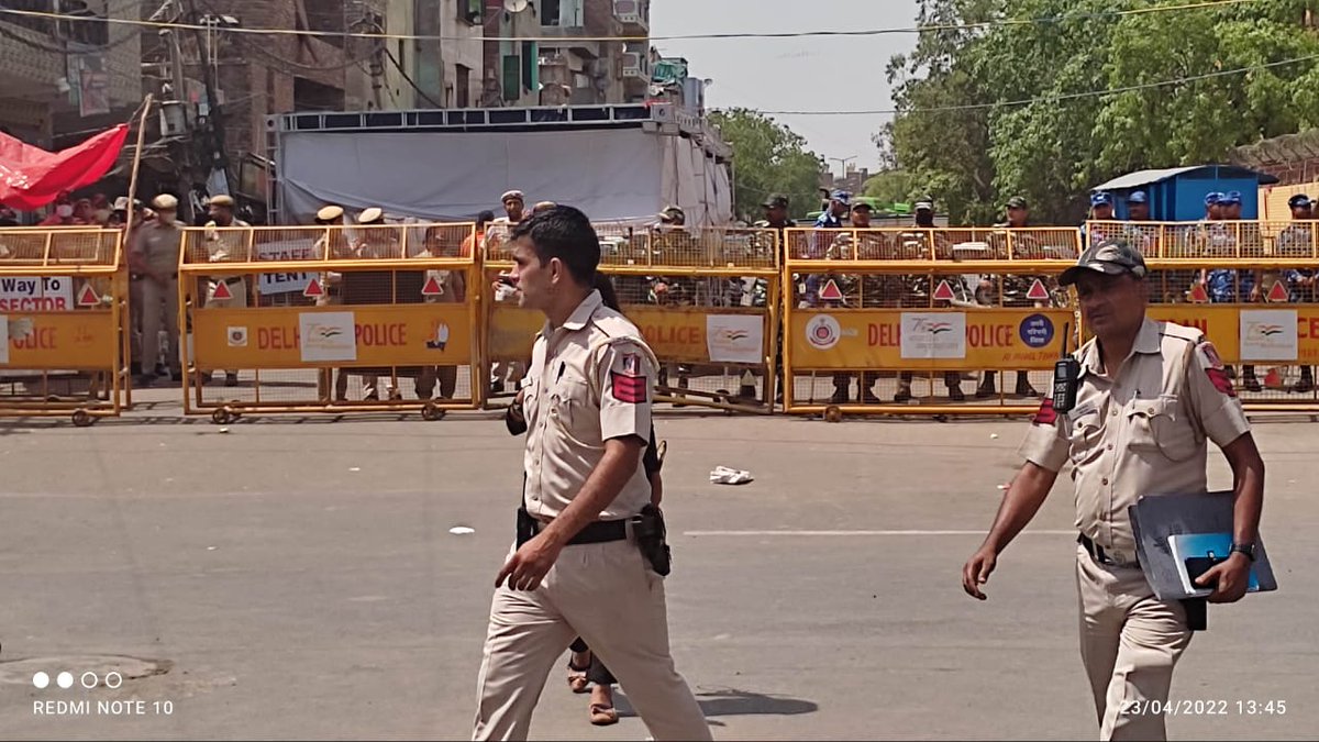 Today delegation visited and demanded to immediately bring normalcy in jahangirpura area. Still heavy deployment and barricading continue . State cannot keep people hostage of police in democracy.