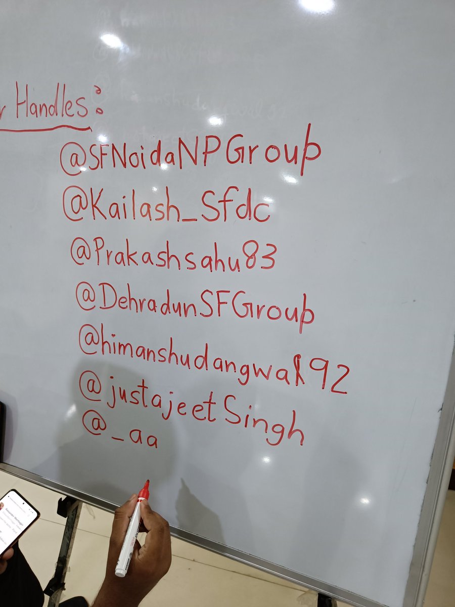 Tweets handle for Today event🤟
@SFNoidaNPGroup , @Kailash_sfdc , @_aayushjain @abhinavm65 @prakashsahu83 @justajeetsingh @himanshudang92