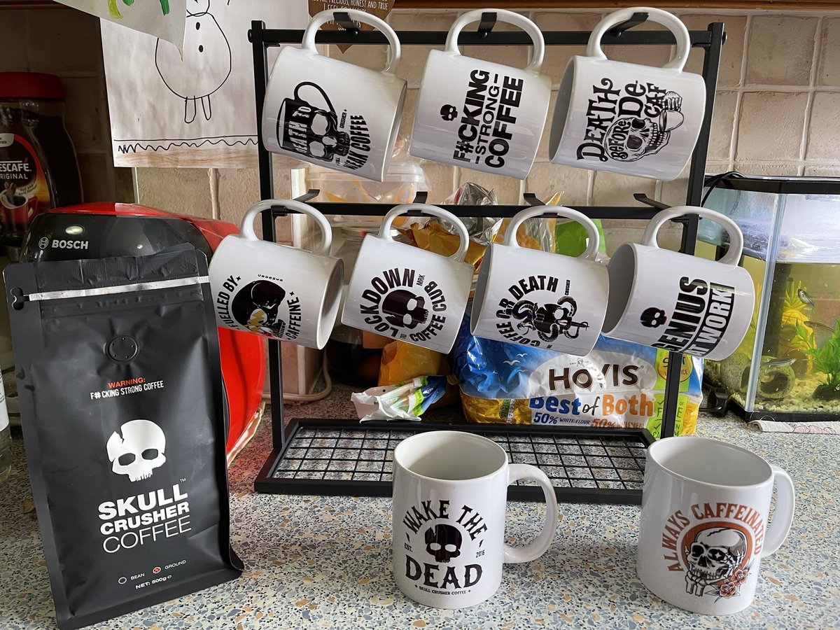 AndyBarker's tweet photo. Apparently I have a problem and my wife feels I need an intervention 🤔🤷‍♂️ @skullcrusherco #CoffeeIsLife #MugTree https://t.co/MT8kI7pT04
