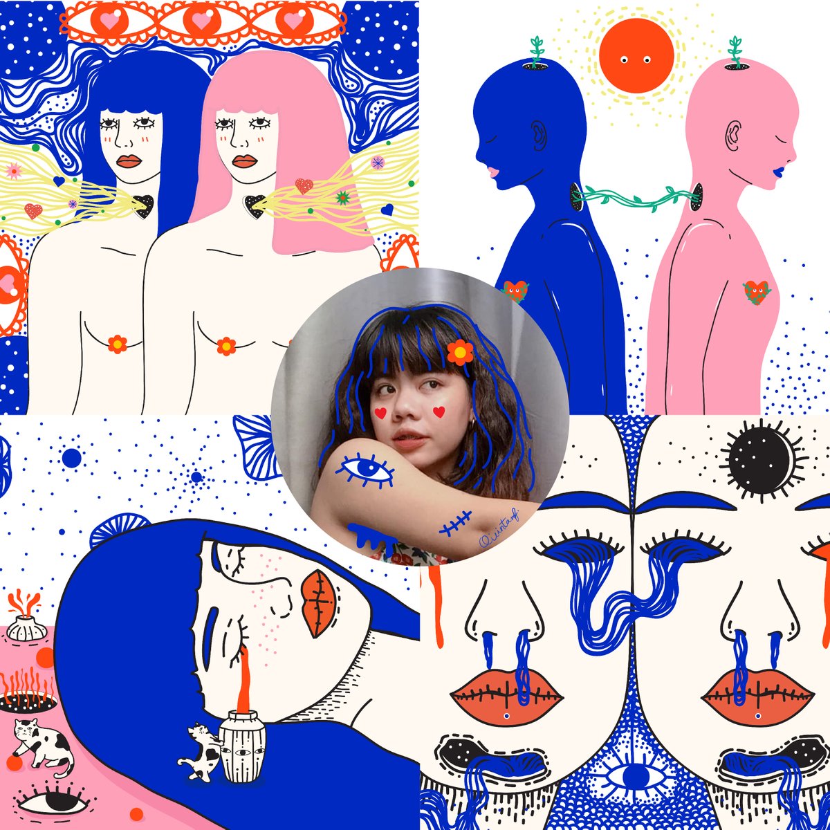 Hi!! ✨I'm Quinta, an NFT Artist from Thailand, I love blue color feels deep sometimes like a deep sea. I want to show my pain and happiness in my own way through art, hope everyone can feel it.💙💙