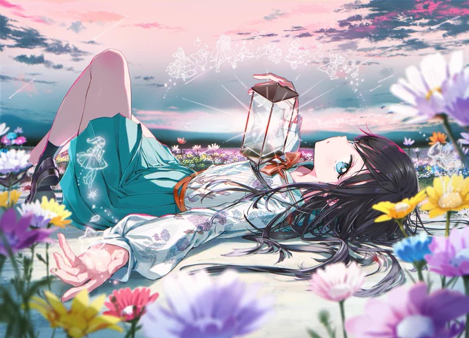 Girls with Flowers 