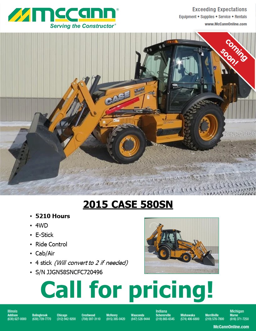 McCann_Online's tweet photo. Coming soon! 2015 CASE 580SN. Shoot us a message for details. #ExceedingExpectations #CASECE #UsedConstructionEquipment #backhoeforsale https://t.co/3yGaGjvoy5