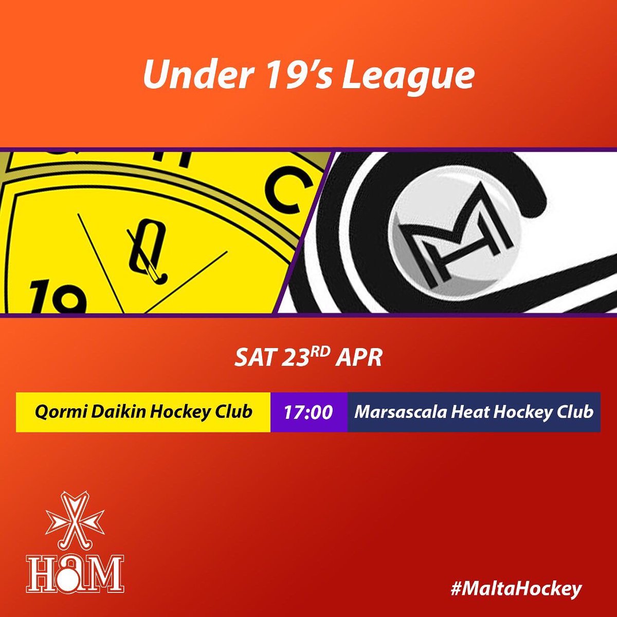 It’s Matchday! ☀️ 

⚡️ Hotsticks U15s vs Qormi U15s 🛡 
⚡️ Hotsticks U19s vs Young Stars U19s ⭐️ 
🛡 Qormi U19s vs Marsascala U19s 🔥 

#MaltaHockey