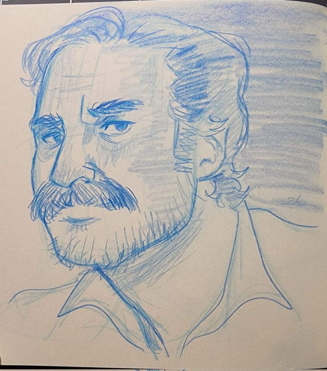 Conmischief's tweet photo. I had two different versions of David Harbour  in my last sketchbook for some reason lol #art #sketchbook https://t.co/bx9S0mh4bI