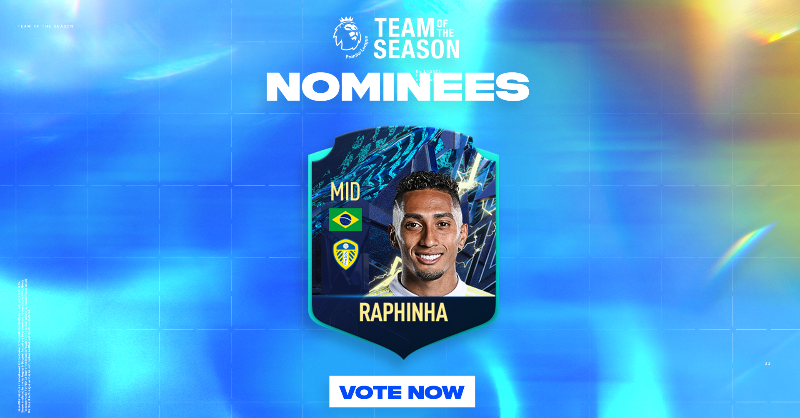 LUFC's tweet photo. 🤩 Raphinha has been nominated for @EASPORTSFIFA's #TOTS! Time to get voting #LUFC fans!