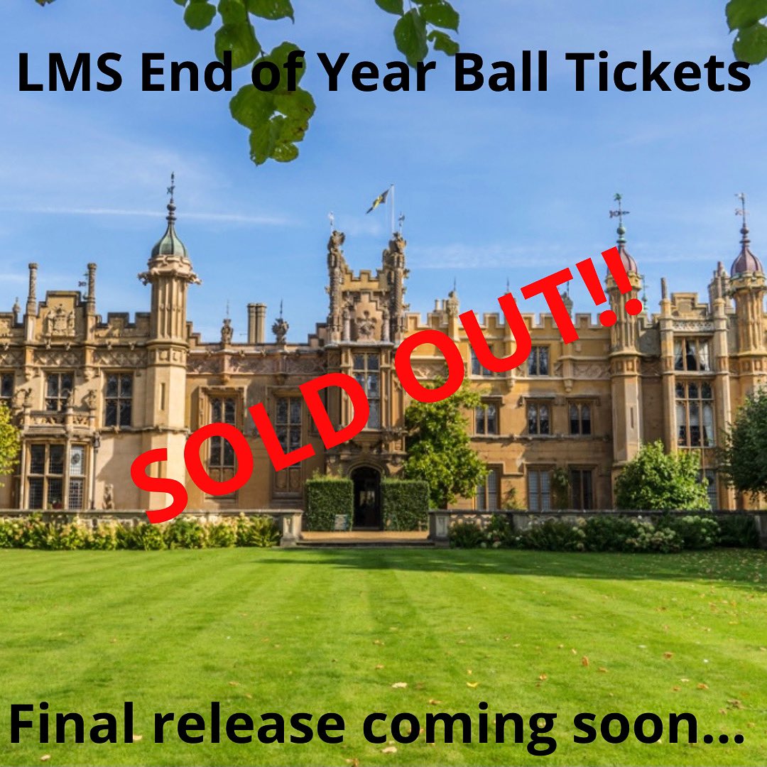 Tickets for the LMS End of Year Ball have SOLD OUT! 👏🏻 For those of you who missed out, we are working on a final release of tickets which will be available from Monday 🥳 these will be limited and once they’re gone, they’re gone! 🎟 <a href="/HertsGEP/">Geography, Environment & Planning at Herts</a> <a href="/uniofhertslms/">uh</a> <a href="/UniofHerts/">University of Hertfordshire</a> @hertssu