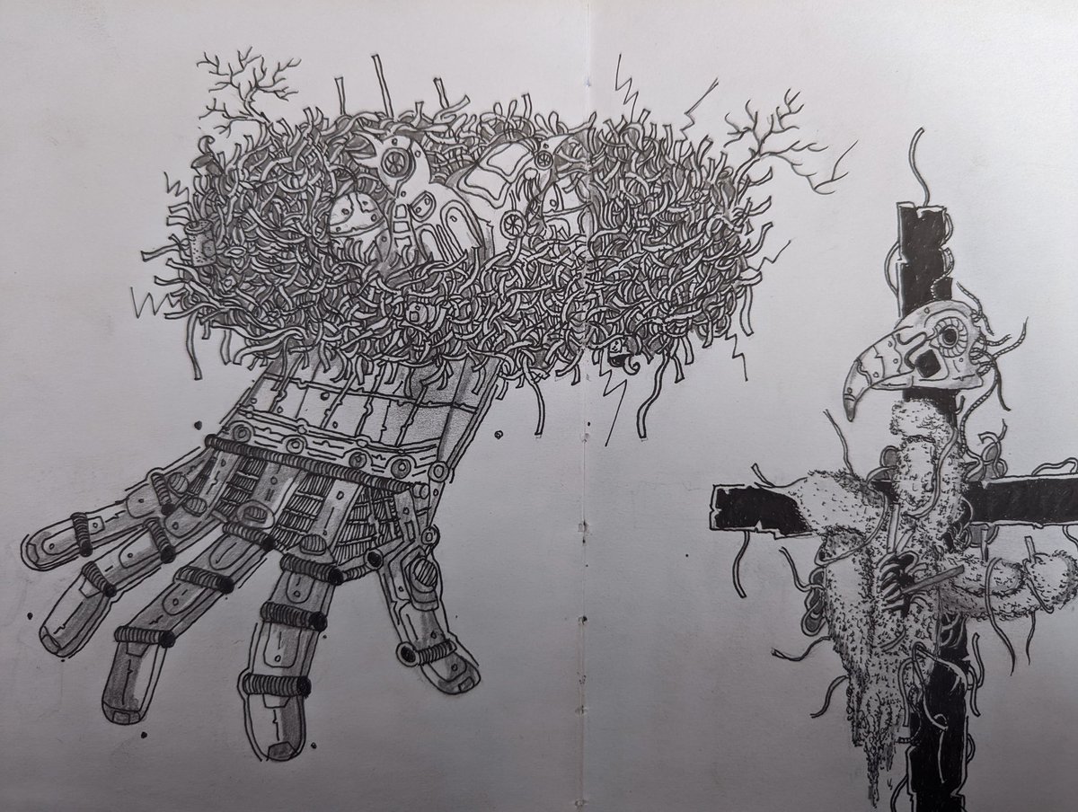 Sahalsajeed1's tweet photo. Crucifixion of wings . 
.
A concern/thought on the rise of drones over birds in the sky and I believe, Soon we will be watching absolute dominance of machines over lives . 
#art #nft #artist #sketch #sketchbooks #artistandtheart #sahalstry #birds #drones https://t.co/USRvFdq9qC