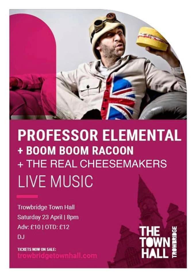 Tonight in #trowbridge. It’s always a party with @prof_elemental, so if you’re at a loose end, grab a few quid and come along. #chaphop #steampunk #comedy #livemusic #wiltshire #silly #trousers #party #nonsense #rock