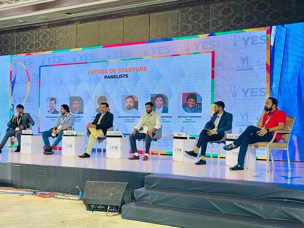 Session 6: Future of Startups :
Mr. Vijay Darshan from Waalai foods, Mr Shikhar Baveja from <a href="/DunzoIt/">Dunzo</a>, Mr. Raja Raman T from, <a href="/DhakshaSystems/">Dhaksha Unmanned Systems Private Limited</a>  , Mr. S P Saju Bhaskar from <a href="/TexilaGuyana/">Texila American University - Guyana</a>, Mr.Prabhu R from M2P Fintech and  Mr. Nishant Chandran from @CutsTender