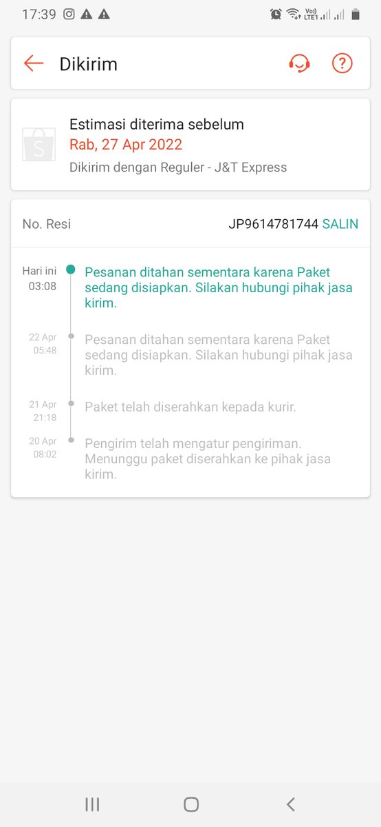 BiahRobiah's tweet photo. @jntexpressid  ga sampe sampe barang aku. No resi : JP9614781744 https://t.co/e4NvdcQCh4