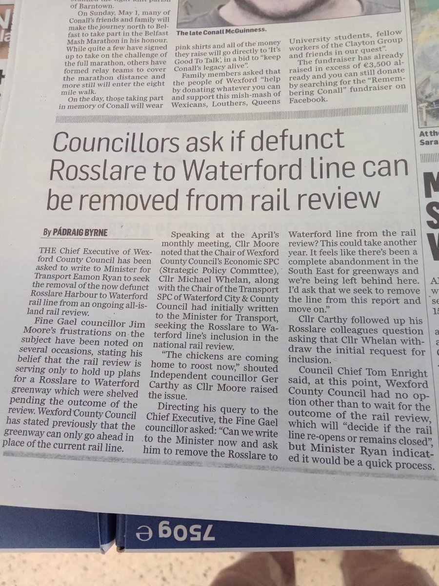 SailRail1's tweet photo. 1/4 Been observing this debate for some time, but really do not understand the preoccupation with greenway supporters for destroying rail permanent way infrastructure that could facilitate the resurrection of regular passenger services from Rosslare to Waterford and beyond. https://t.co/Lni9hVETYc