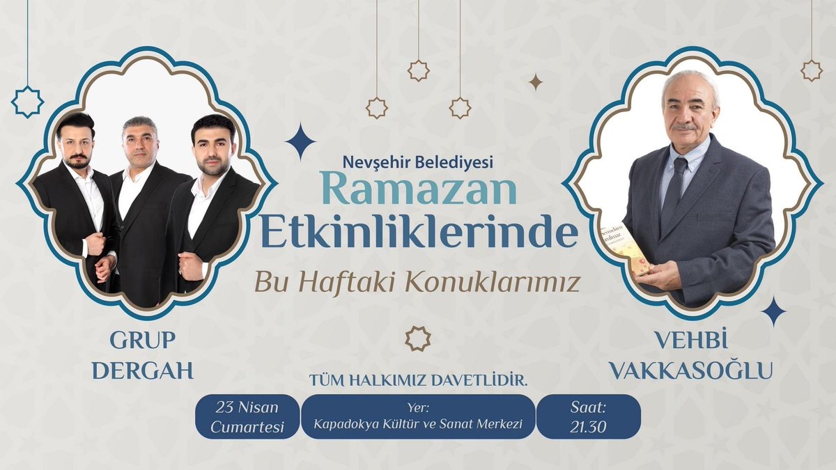 tvnev_'s tweet photo. Ramazan Etkinliklerinin Bu Akşamki Konukları Usta Yazar Vehbi Vakkasoğlu Ve Grup Dergah 
@VehbiVakkasoglu 
@grupdergah 

21:30’dan itibaren canlı yayınla Tvnev ekranlarından izleyebilirsiniz.

https://t.co/fQ88apafOt https://t.co/TYNNYRG8JI
