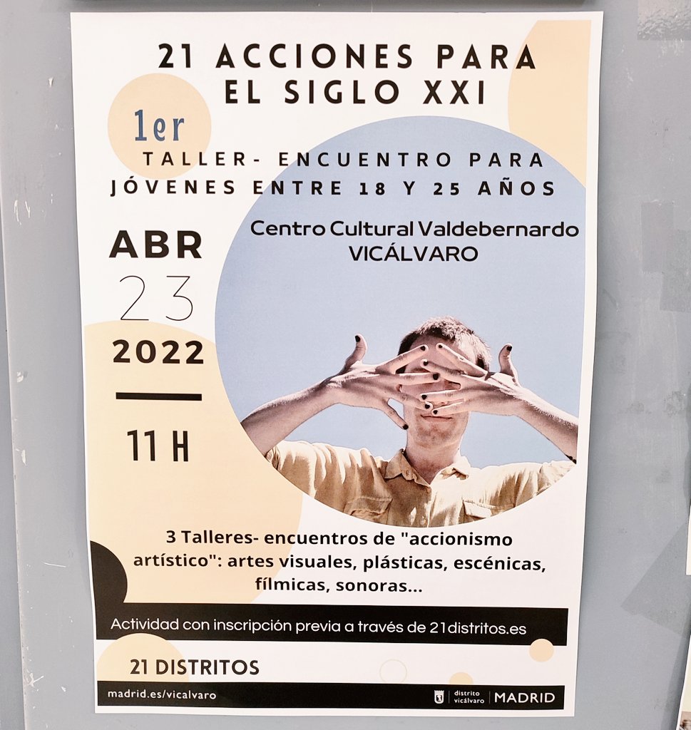 Comenzamos el taller "21 acciones para el siglo XXI" con <a href="/21distritos_/">21 DISTRITOS</a> dirigido por Carlos Tuñón. El plazo de inscripción sigue abierto para seguir compartiendo ideas y encuentros más días. Inscripciones aquí 21distritos.es/evento/21-acci… #jóvenes #taller #teatro #performance #SigloXXI