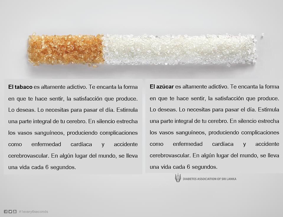 nmcsalcala's tweet photo. Cada 6 segundos el tabaco se lleva 1 vida.
Cada 6 segundos el azúcar también.
Dos drogas altamente adictivas y tóxicas legalizadas en este país…
Visto en @SinAzucarOrg.
Gracias por vuestra lucha contra el azúcar, compas👏🏽👏🏽
#esteplásticoterminaenelmar #stopnormalizacióndeltabaco https://t.co/mrPdeXA6UN