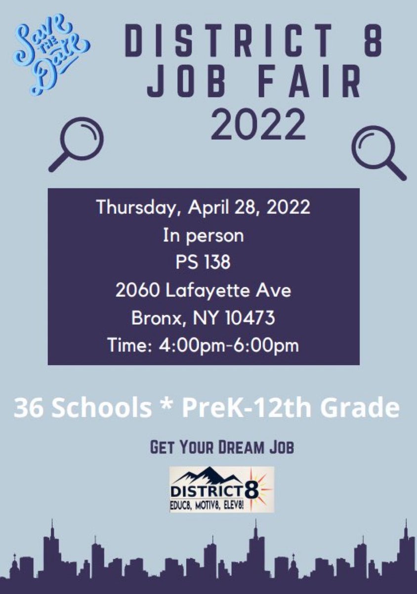 Come join us this Thursday ! Ps 48 will be searching for a Dual Language teacher as well as a special education teacher!