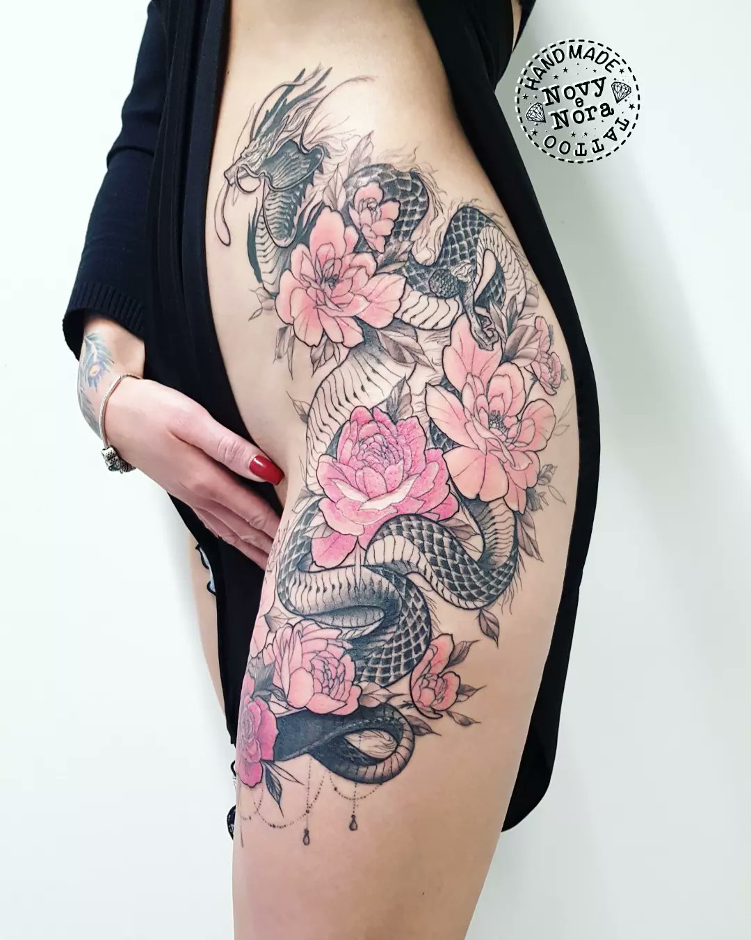 Classic Dragon Flower Pattern Arm Wrist Body Tattoo Lasting - Temu