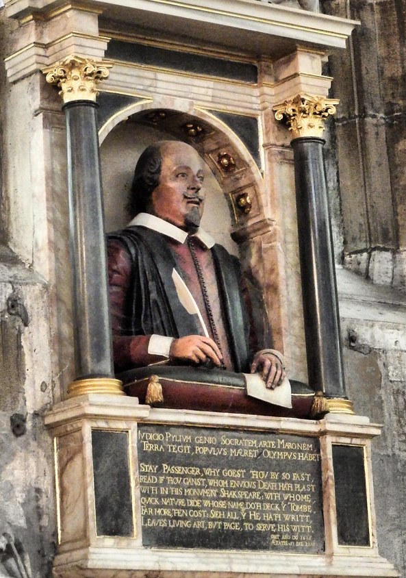 OldPortraiture's tweet photo. (Probably) Born &amp; Died #OnThisDay in 1564 &amp; 1616: English poet, playwright &amp; actor #WilliamShakespeare

Portrait on the funerary monument in the Holy Trinity Church at Stratford-upon-Avon by #GerardJohnson, ca. 1616-23

#Shakespeare #EnglishLiterature #ShakespeareDay https://t.co/RoEUPUhmwa