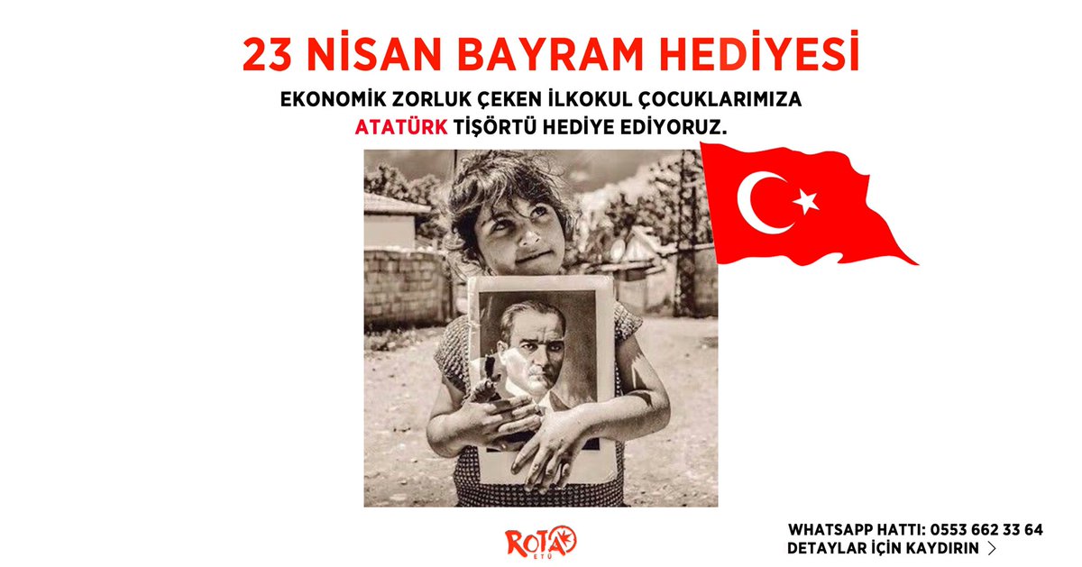 rotaetu's tweet photo. TED Koleji öğrencileri tarafından 23 Nisan Ulusal Egemenlik ve Çocuk Bayramı için, ekonomik zorluk çeken köy okullarımızdaki çocuklarımıza Atatürk tişörtü hediye edildiği bu anlamlı kampanya için tüm duyarlı öğrencileri ROTA ETÜ ailesi olarak tebrik ediyor ve destekliyoruz. 👏🏻👏🏻 https://t.co/Ns8WHPKixu