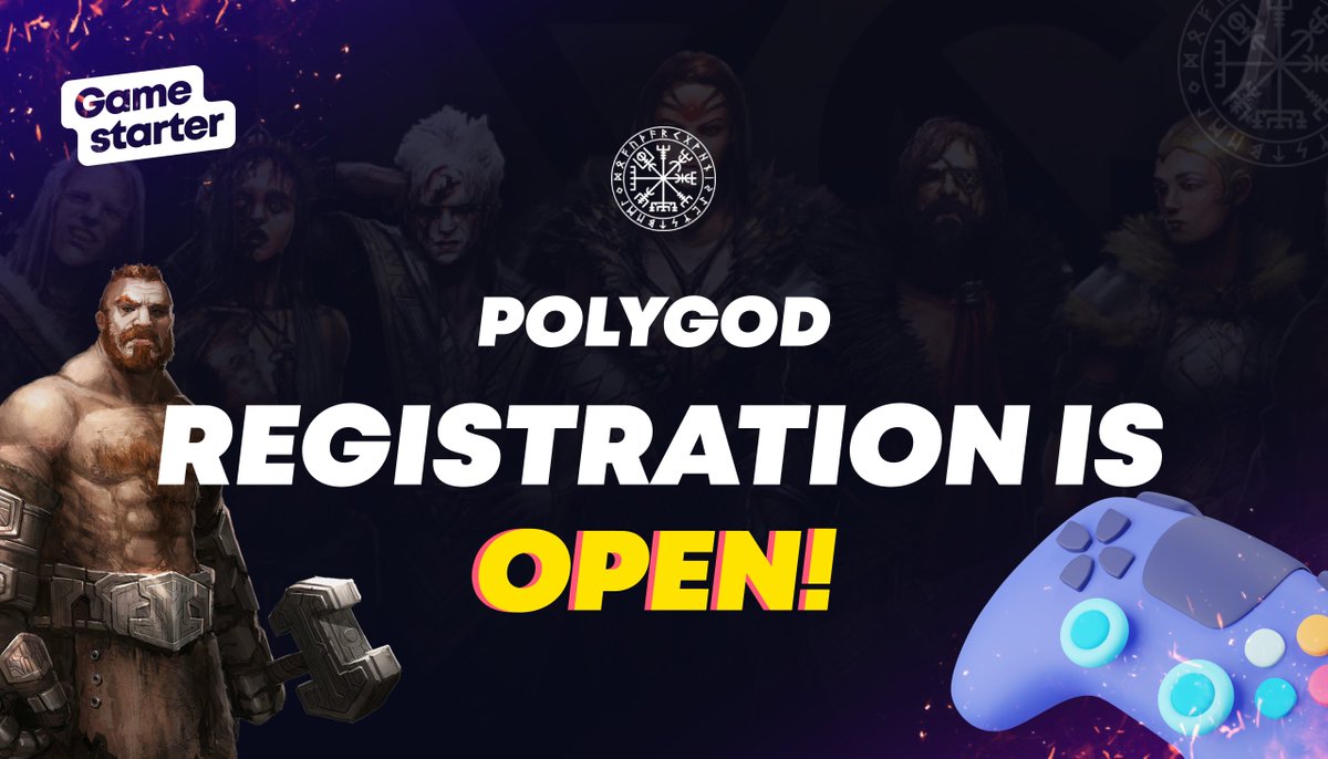 gamestarter's tweet photo. Registration for @PolyGodIO is now OPEN! 🎉

⚡️INO starts TOMORROW at 2:00PM UTC
⚡️INO ends: April 30th at 1:00PM UTC

Enter here! 👇
https://t.co/4OLTuNfOX7

More info in our #Gamestarter Medium🔥 https://t.co/iGqC4soeMz