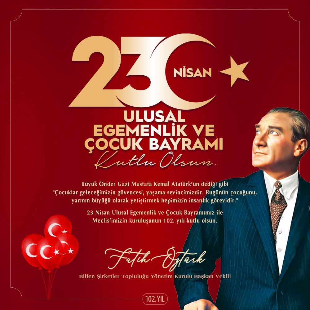 23 Nisan Ulusal Egemenlik ve Çocuk Bayramımız kutlu olsun. 🇹🇷🇹🇷🇹🇷