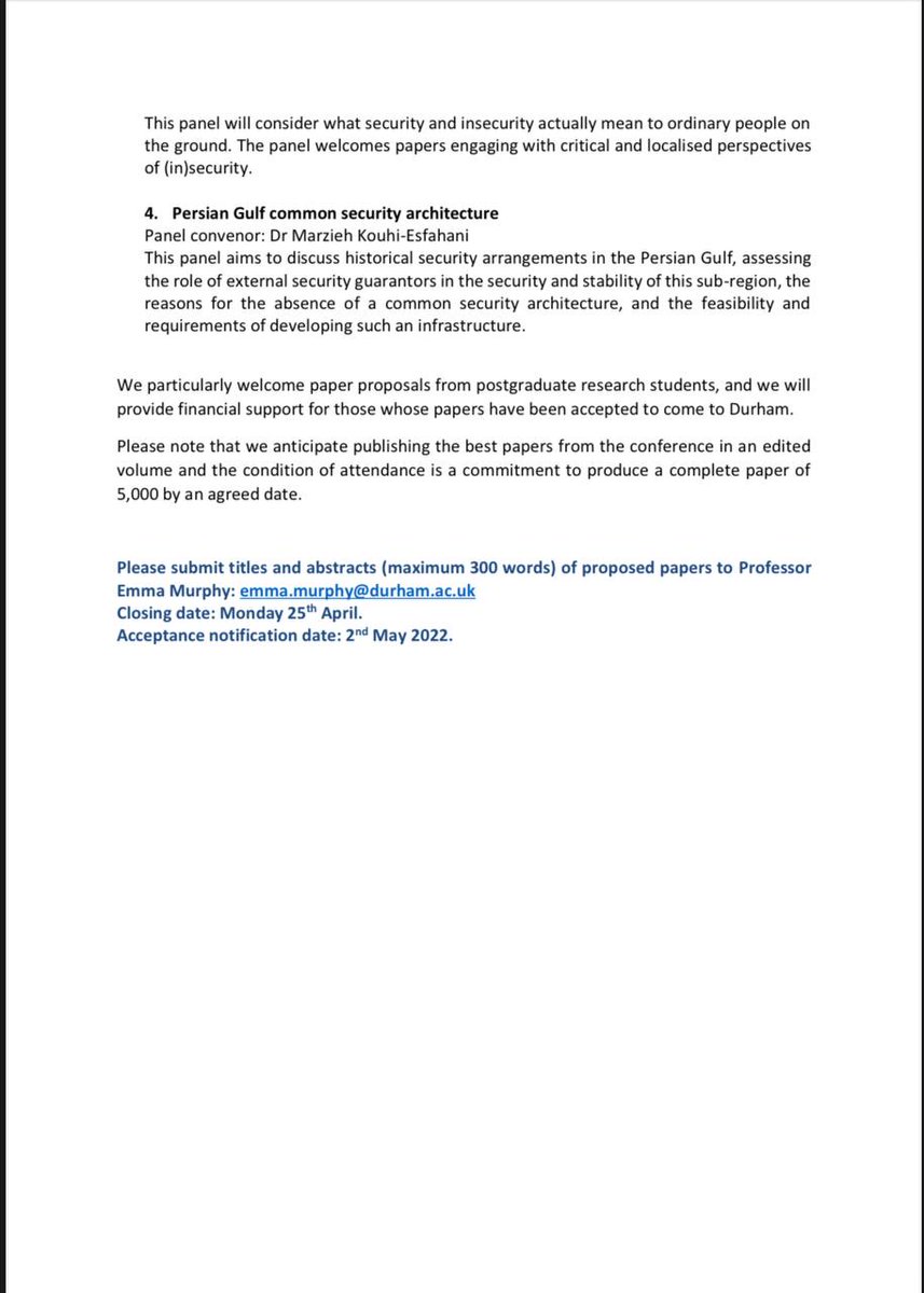 researchbanu's tweet photo. There is still some time left for those interested in submitting an abstract for the #IMEIS annual conference.
Rethinking Security in the Middle East and North Africa https://t.co/Rt6bovAPaJ