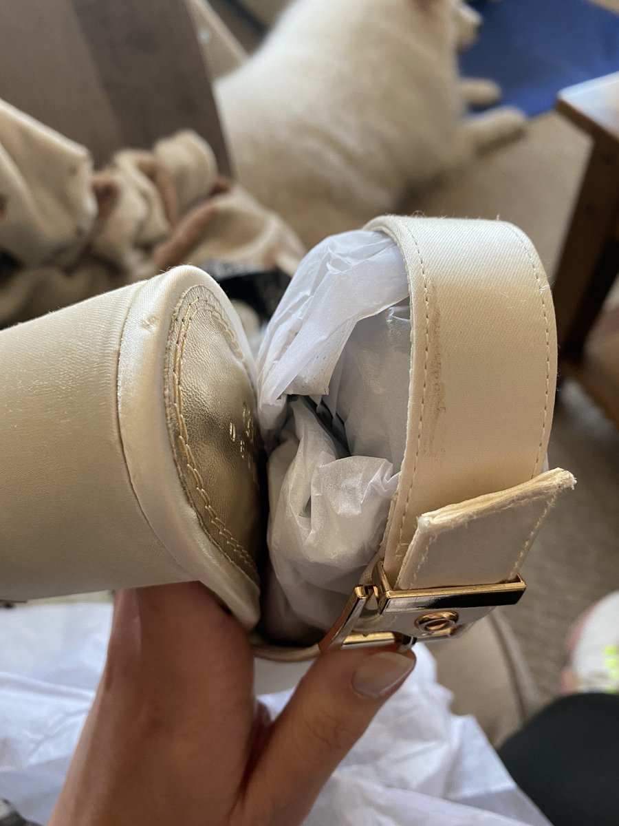 lucycurtis_'s tweet photo. @ASOS second pair of these exact shoes I’ve ordered and once again there’s marks on them! I’ve ordered them for my wedding.. this is rubbish asos! https://t.co/yYktC6Oul5