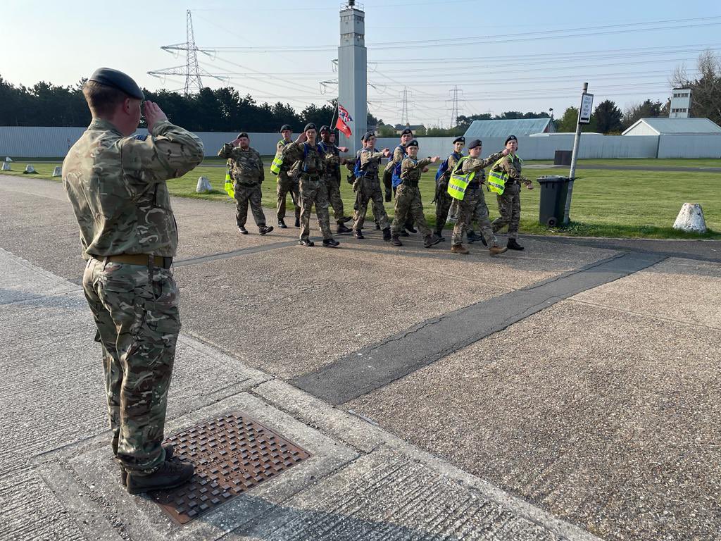 Privilege to see the cadets off this morning for the LaSER 2 day March. Over 120 cadets looking to qualify for Nijmegen.