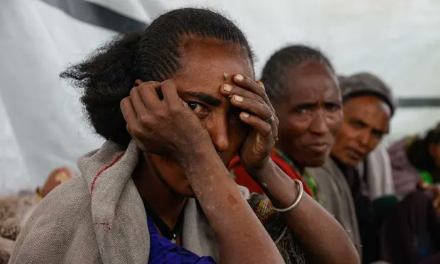 AnnGarrison's tweet image. One picture can tell a 1000 words, or a 1000 lies. I was with Getty photographer Jemal Countess when he took this photo at a Sekota, Amhara Region IDP camp for Amhara fleeing TPLF. The Guardian is using it to illustrate a Tigray "ethnic cleansing" story based on HRW/AI's report.
