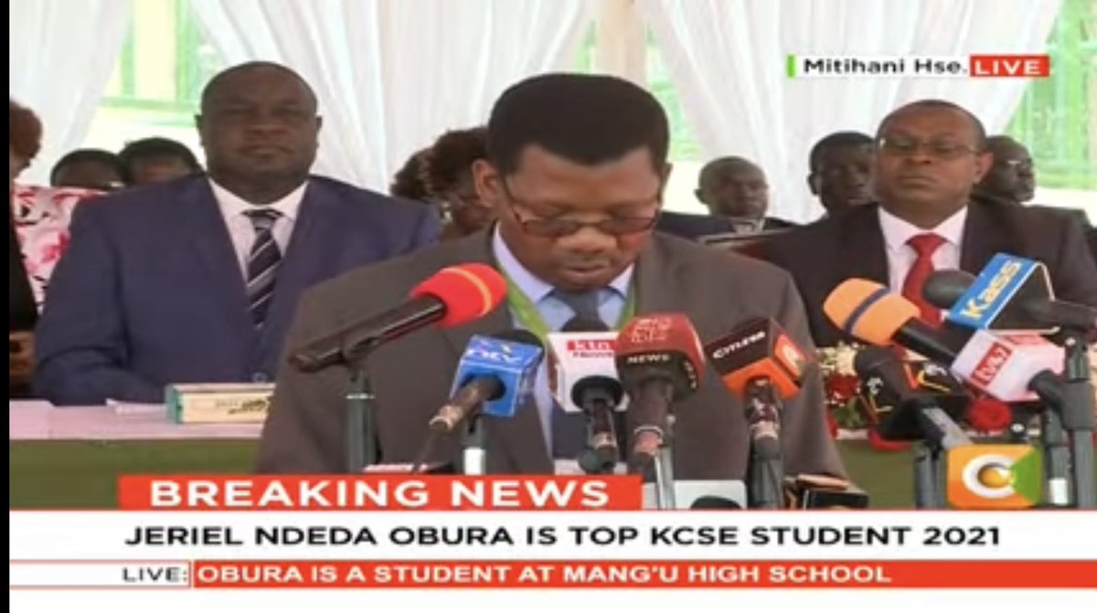 Mangu High School, President Mwai Kibaki’s former High School, and my former High School, has done us proud once again by producing the best 2021 KCSE Student. Congratulations Jariel Ndeda Obura. Its a divine tribute to President Kibaki #KCSE2021